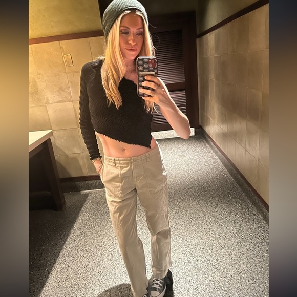 Free People Jasmine One shoulder shirred top in Black - Picture 3 of 3